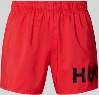 HUGO BOSS Badeshorts mit Label Print Modell MAKAI in Rot, Gr&ouml;&szlig;e XXL