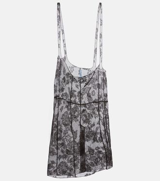 Prada Floral lace cotton midi skirt