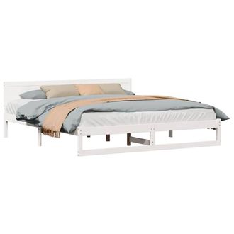 Berkfield Home Elegant Bed Frame White Wood 180 x 200 cm Durable Bed Frame