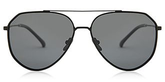 DIFF Eyewear Dash Polarized matte black+solid grey polarized lens Mens Sunglasses Black Size 61