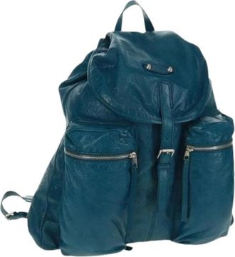 Balenciaga Pre-owned Vintage Rugzak - Dames - Vintage Rugzakken - Blauw - ONE Size - Leer - Vintage