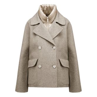 Bomboogie Abrigo Corto Cruzado - Coats - Mujer - Beige - L