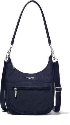 Baggallini Womens Modern Pocket Half Moon Shoulder Bag with Crossbody Strap