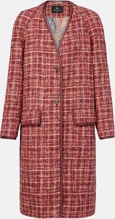Etro Cappotto in misto cotone e lana a quadri