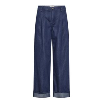 Mos Mosh MOS Mosh - Wijde broek - Dames - Broeken - Blauw - Maat: W31