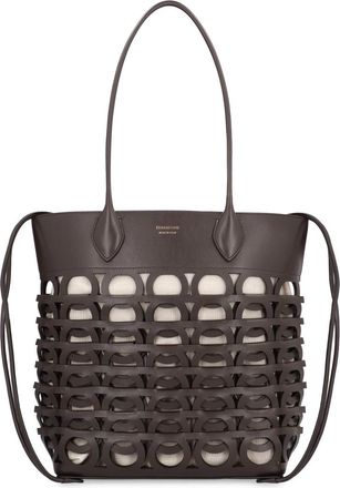Ferragamo Brown Gancini Medium Tote