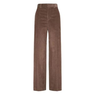 Brunello Cucinelli Wide Trousers, female, Brown, 2XS, Stylish Wide Leg Trousers for Women