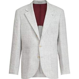 Brunello Cucinelli Houndstooth deconstructed blazer in Pearl Grey at Nordstrom, Size 60 It