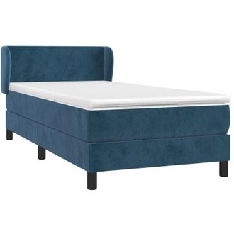vidaXL Cama Box Spring Con Colch&oacute;n Terciopelo Azul Oscuro 80x200 Cm Vidaxl