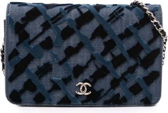Chanel In elkaar geweven denim schoudertas