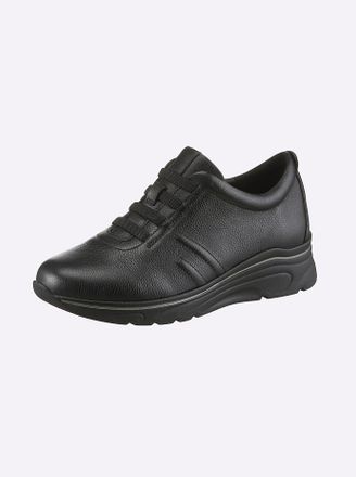 Heine Sneaker HEINE, Damen, Gr. 37, schwarz, Glattleder, Leder, Rindsleder, Schuhe Sneaker