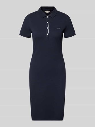 GANT Knielanges Polokleid mit Label-Stitching in Marine, Gr&ouml;&szlig;e XXL