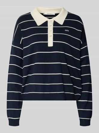 Gestuz Strickpullover mit Polokragen Modell taige in Dunkelblau, Gr&ouml;&szlig;e XL