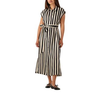 Suncoo Kleedjes, Dames, Beige, S, Elegante Zwarte Midi Jurk Celest