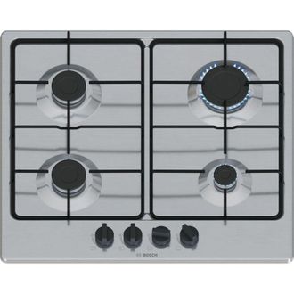 Bosch Serie 4 PGP6B5K85, Piano cottura a gas, 60 cm, Acciaio inox