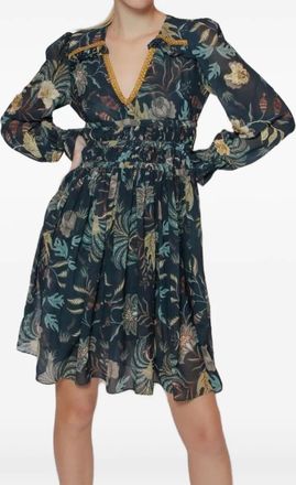 Lethicia Bronstein Agar floral-print smocked dress - Blue