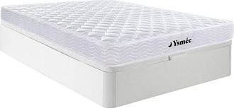 Vente-Unique Conjunto de somier arc&oacute;n blanco + colch&oacute;n de muelles y viscoel&aacute;stica de 15 cm - WOLKENLOS de YSM&Eacute;E