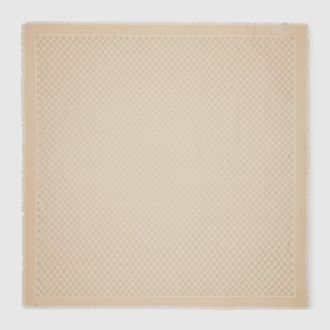Gucci Laminated GG Wool Shawl, Neutral