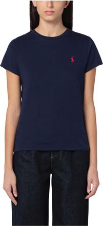 Polo Ralph Lauren T-Shirts, female, Blue, S, Short Sleeve Crew Neck T-Shirt