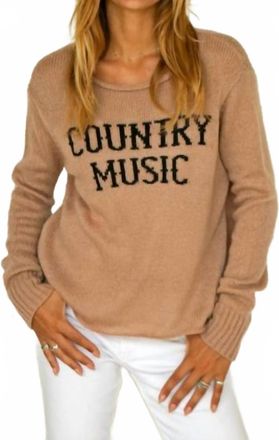 Wooden Ships Country Music Crew Lightweight Sweater In Latte/black