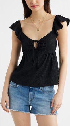 BP. Flutter Sleeve Top in Black at Nordstrom, Size Xx-Small