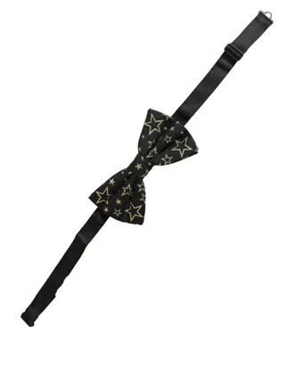 Dolce & Gabbana Star-Patterned Silk Bow Tie - Black