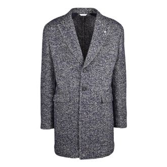 Manuel Ritz Cappotto - Heren - Mantels - Blauw - Maat: XL Wol