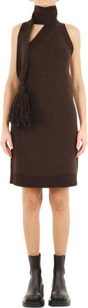 Bottega Veneta Dark Brown Turtle Neck Dress