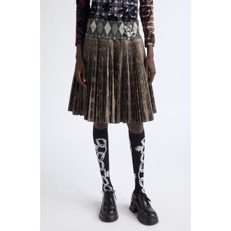 Chopova Lowena Crescent Pleated Midi Skirt in Brown at Nordstrom, Size X-Small