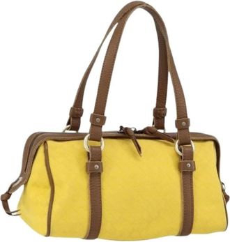 Bottega Veneta Pre-owned Handtas - Dames - Vintage Handtas - Geel - ONE Size - Leer - Vintage