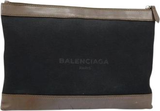 Balenciaga Pre-owned Clutches, female, Black, Size: ONE SIZE Pre-owned Canvas Pouch