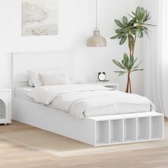 vidaXL Estructura De Cama Con Estante 75 X 190 Cm Madera Contrachapada Vidaxl