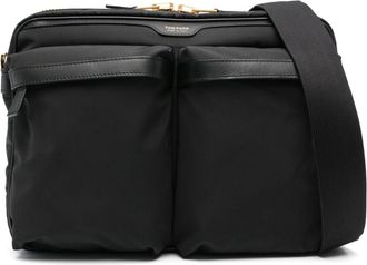 Tom Ford large Utility messenger bag - men - Polyamide/Bos Taurus/Acrylic/Brass/Polyester - One Size - Black