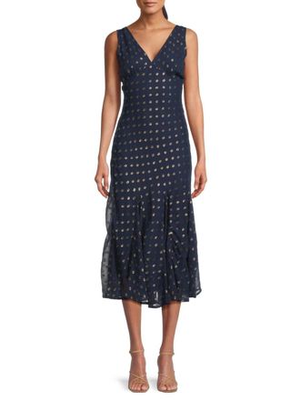 Ciao Lucia Clarette Dress In Navy Blue/ Gold