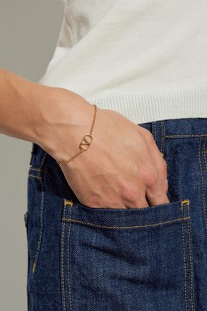 Valentino Garavani Bracelet With Logo, Womens, Gold
