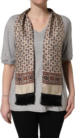 Dolce & Gabbana Womens Gray Cotton V-Neck Owl Silk Scarf Top T-Shirt