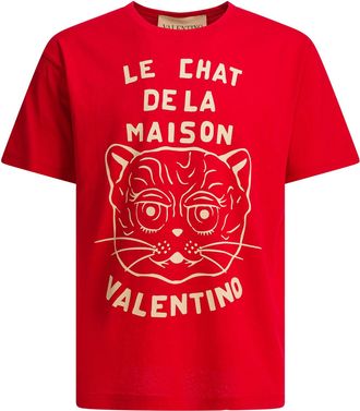 Valentino Le Chat De La Maison T-Shirts Rosso-Uomo