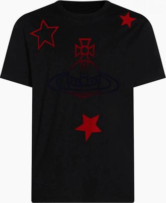 Vivienne Westwood Mens Orb & Star T-Shirt Black - Size: 38
