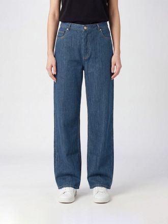A.P.C. A. P.C. Jeans wide leg in denim di cotone a vita media con design cinque tasche