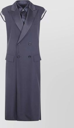 sacai tailored vest jacket button detail pleated back