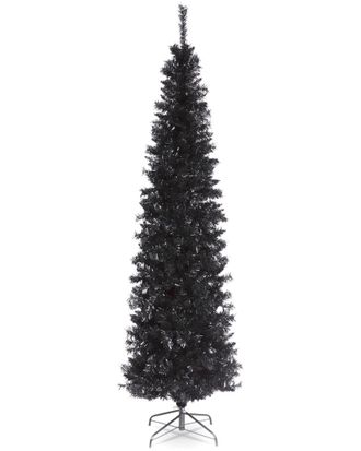 National Tree Company 6Ft Black Tinsel Tree With Metal Stand