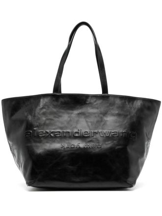 Alexander Wang Punch logo-embossed leather tote bag - women - Leather - One Size - Black