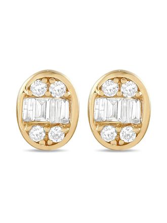 Luxury Bazaar Orecchini a bottone in oro giallo 14 carati con diamanti