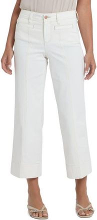 NYDJ Teresa Seamed Ankle Wide Leg Jeans in Vintage White at Nordstrom, Size 14P