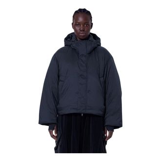 Yohji Yamamoto Piumino con cappuccio - - Jackets - Donna - Nero - M