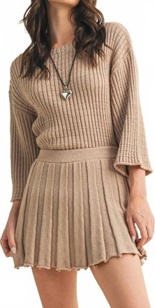 Mustard Seed Sabrina Sweater Top In Beige