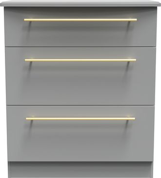 Welcome Furniture Ealing Ready Assembled 3 Drawer Deep Chest In Dusk Grey - Welcome Furniture | TJ Hughes