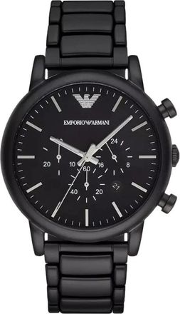 Emporio Armani Accessoires, Heren, Zwart, ONE Size, Luigi Chronograph