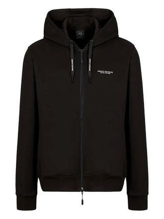 A|X Armani Exchange hooded zip-up hoodie - men - Fabric - M - Black