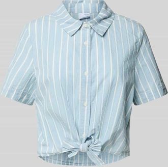 Vero Moda Cropped Hemdbluse aus reiner Baumwolle Modell LEONIES in Jeansblau, Gr&ouml;&szlig;e XL